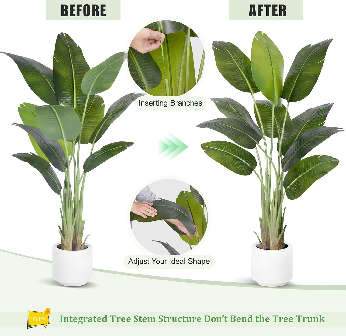 9ft Artificial Phoenix Palm Tree Tall Artificial Palm Trees with 21 Adjustable Leaves,Faux Phoenix Palm Plants for Outside Patio Pool Home Office Living Room Yard (2Pcs, 9ft)