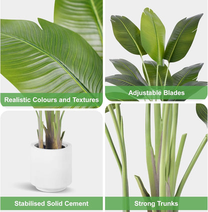 9ft Artificial Phoenix Palm Tree Tall Artificial Palm Trees with 21 Adjustable Leaves,Faux Phoenix Palm Plants for Outside Patio Pool Home Office Living Room Yard (2Pcs, 9ft)