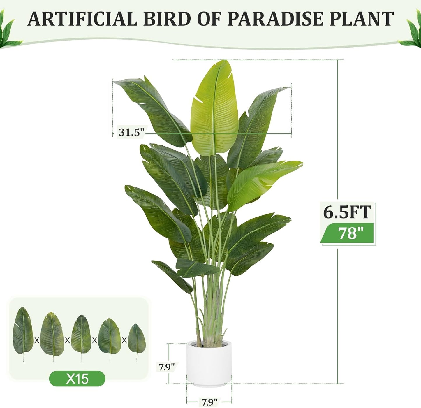 9ft Artificial Phoenix Palm Tree Tall Artificial Palm Trees with 21 Adjustable Leaves,Faux Phoenix Palm Plants for Outside Patio Pool Home Office Living Room Yard (2Pcs, 9ft)