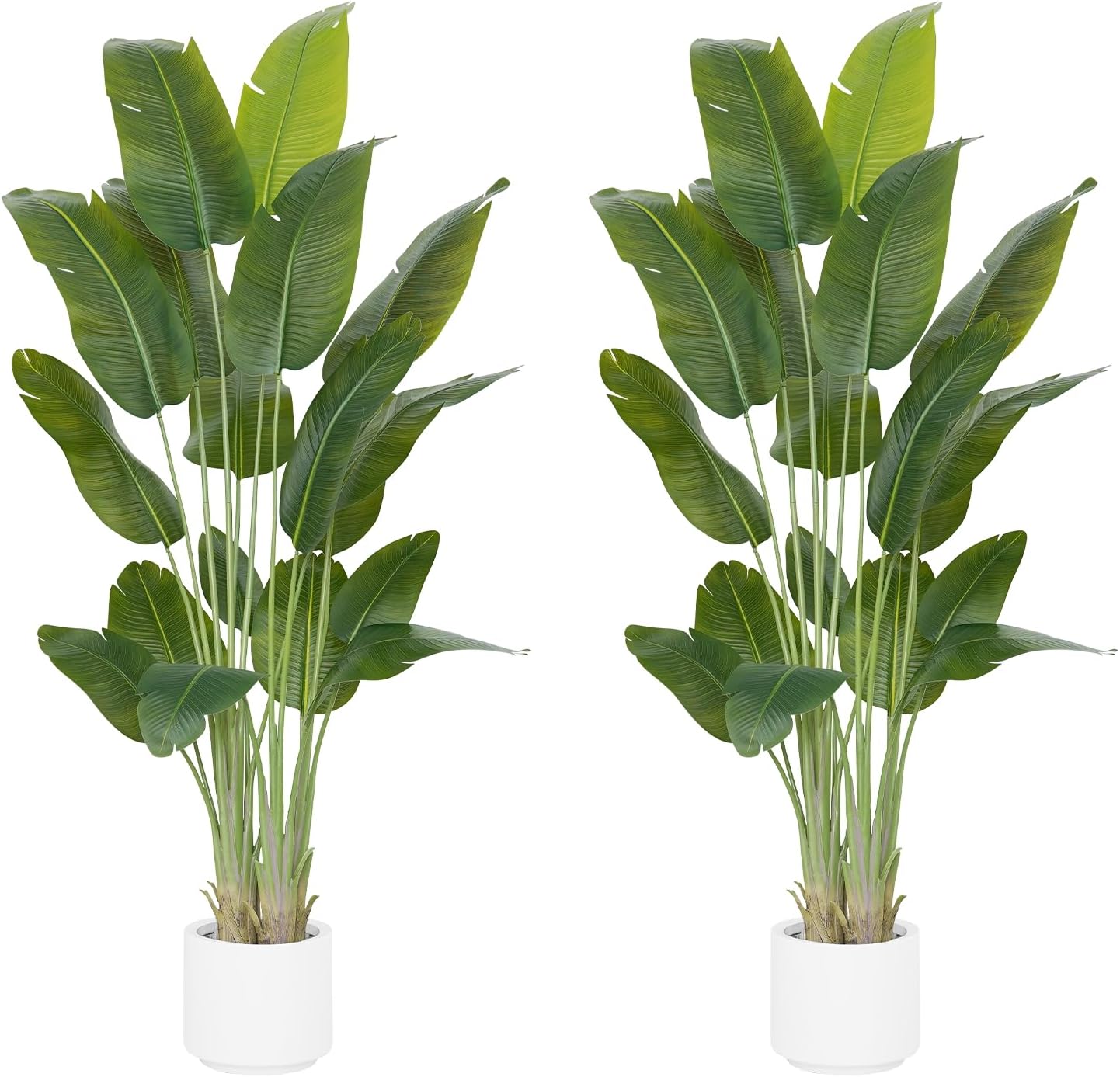 9ft Artificial Phoenix Palm Tree Tall Artificial Palm Trees with 21 Adjustable Leaves,Faux Phoenix Palm Plants for Outside Patio Pool Home Office Living Room Yard (2Pcs, 9ft)
