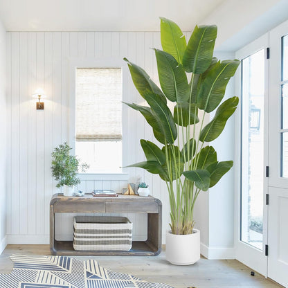 9ft Artificial Phoenix Palm Tree Tall Artificial Palm Trees with 21 Adjustable Leaves,Faux Phoenix Palm Plants for Outside Patio Pool Home Office Living Room Yard (2Pcs, 9ft)