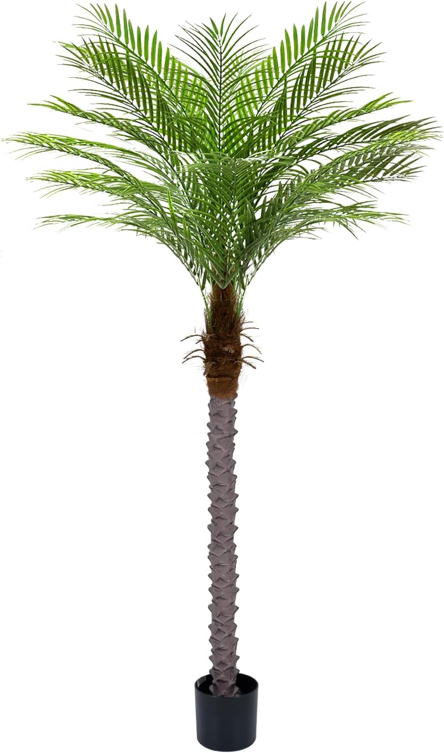 9ft Artificial Phoenix Palm Tree Tall Artificial Palm Trees with 21 Adjustable Leaves,Faux Phoenix Palm Plants for Outside Patio Pool Home Office Living Room Yard (2Pcs, 9ft)