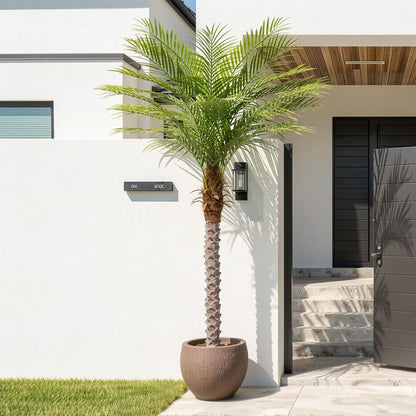 9ft Artificial Phoenix Palm Tree Tall Artificial Palm Trees with 21 Adjustable Leaves,Faux Phoenix Palm Plants for Outside Patio Pool Home Office Living Room Yard (2Pcs, 9ft)