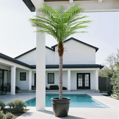 9ft Artificial Phoenix Palm Tree Tall Artificial Palm Trees with 21 Adjustable Leaves,Faux Phoenix Palm Plants for Outside Patio Pool Home Office Living Room Yard (2Pcs, 9ft)