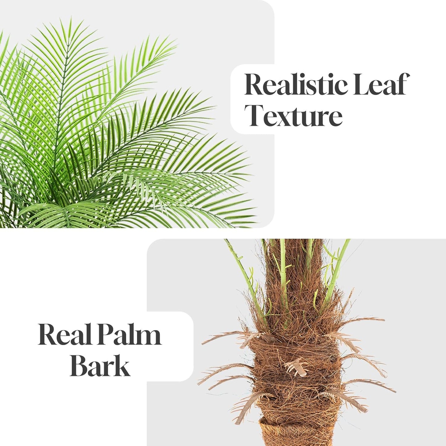 9ft Artificial Phoenix Palm Tree Tall Artificial Palm Trees with 21 Adjustable Leaves,Faux Phoenix Palm Plants for Outside Patio Pool Home Office Living Room Yard (2Pcs, 9ft)