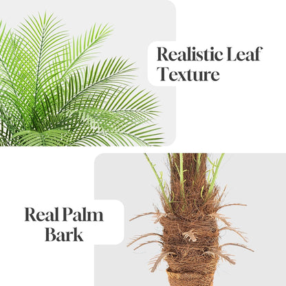 9ft Artificial Phoenix Palm Tree Tall Artificial Palm Trees with 21 Adjustable Leaves,Faux Phoenix Palm Plants for Outside Patio Pool Home Office Living Room Yard (2Pcs, 9ft)