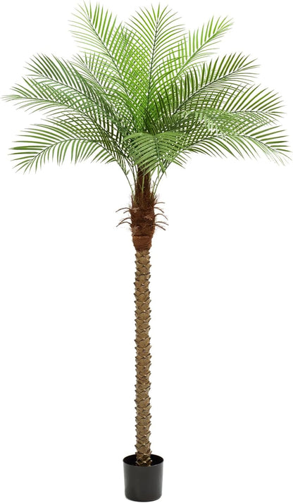 9ft Artificial Phoenix Palm Tree Tall Artificial Palm Trees with 21 Adjustable Leaves,Faux Phoenix Palm Plants for Outside Patio Pool Home Office Living Room Yard (2Pcs, 9ft)