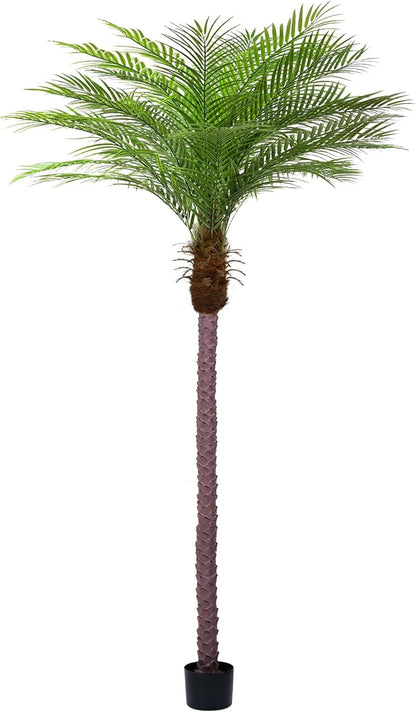 9ft Artificial Phoenix Palm Tree Tall Artificial Palm Trees with 21 Adjustable Leaves,Faux Phoenix Palm Plants for Outside Patio Pool Home Office Living Room Yard (2Pcs, 9ft)