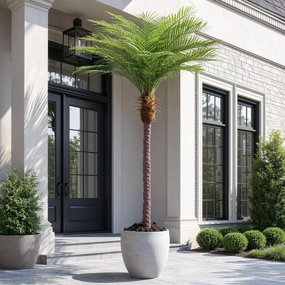 9ft Artificial Phoenix Palm Tree Tall Artificial Palm Trees with 21 Adjustable Leaves,Faux Phoenix Palm Plants for Outside Patio Pool Home Office Living Room Yard (2Pcs, 9ft)