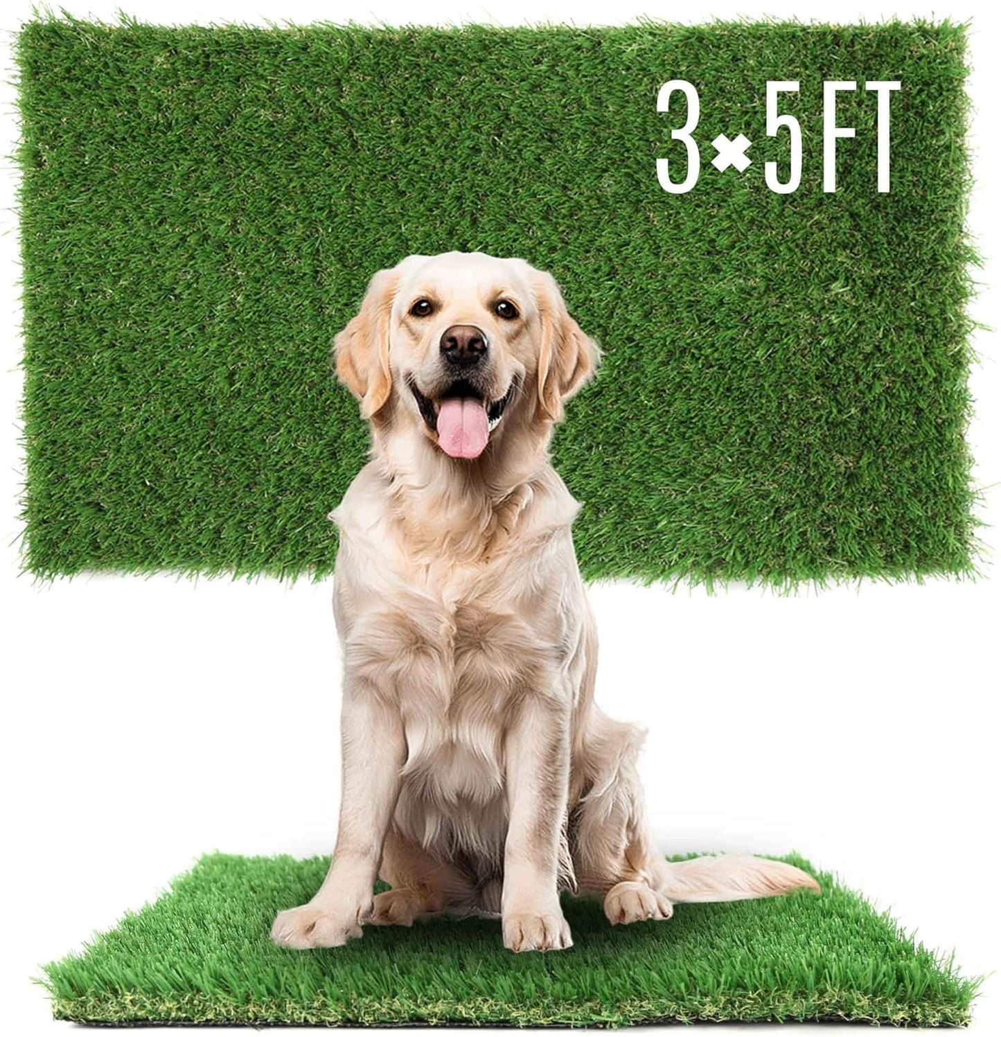 1.38" Artificial Grass Turf 3 x 5 FT, Dog Grass Pads Indoor Outdoor Garden Lawn Landscape Patio Turf Mat Thick Fake Faux Grass Rug Dog Pets Mat for Puppy Potty Training