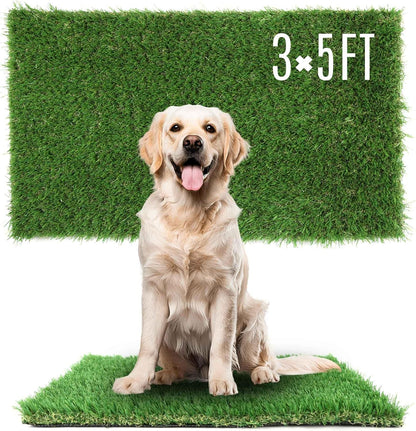 1.38" Artificial Grass Turf 3 x 5 FT, Dog Grass Pads Indoor Outdoor Garden Lawn Landscape Patio Turf Mat Thick Fake Faux Grass Rug Dog Pets Mat for Puppy Potty Training