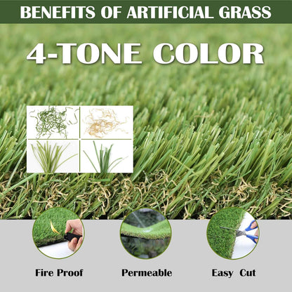1.38" Artificial Grass Turf 3 x 5 FT, Dog Grass Pads Indoor Outdoor Garden Lawn Landscape Patio Turf Mat Thick Fake Faux Grass Rug Dog Pets Mat for Puppy Potty Training