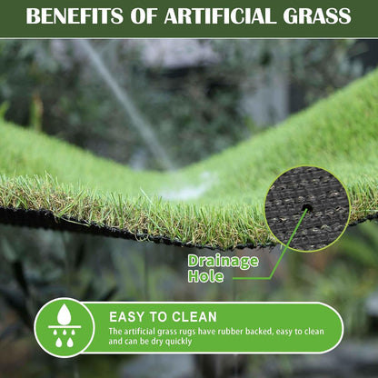 1.38" Artificial Grass Turf 3 x 5 FT, Dog Grass Pads Indoor Outdoor Garden Lawn Landscape Patio Turf Mat Thick Fake Faux Grass Rug Dog Pets Mat for Puppy Potty Training