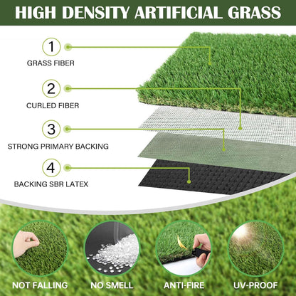 1.38" Artificial Grass Turf 3 x 5 FT, Dog Grass Pads Indoor Outdoor Garden Lawn Landscape Patio Turf Mat Thick Fake Faux Grass Rug Dog Pets Mat for Puppy Potty Training