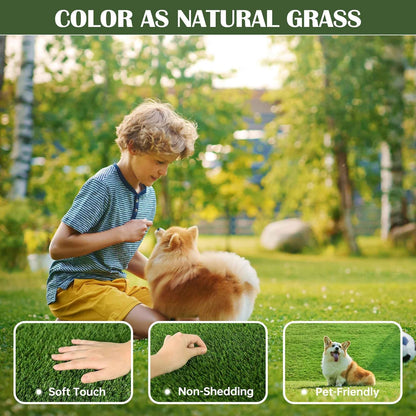 1.38" Artificial Grass Turf 3 x 5 FT, Dog Grass Pads Indoor Outdoor Garden Lawn Landscape Patio Turf Mat Thick Fake Faux Grass Rug Dog Pets Mat for Puppy Potty Training