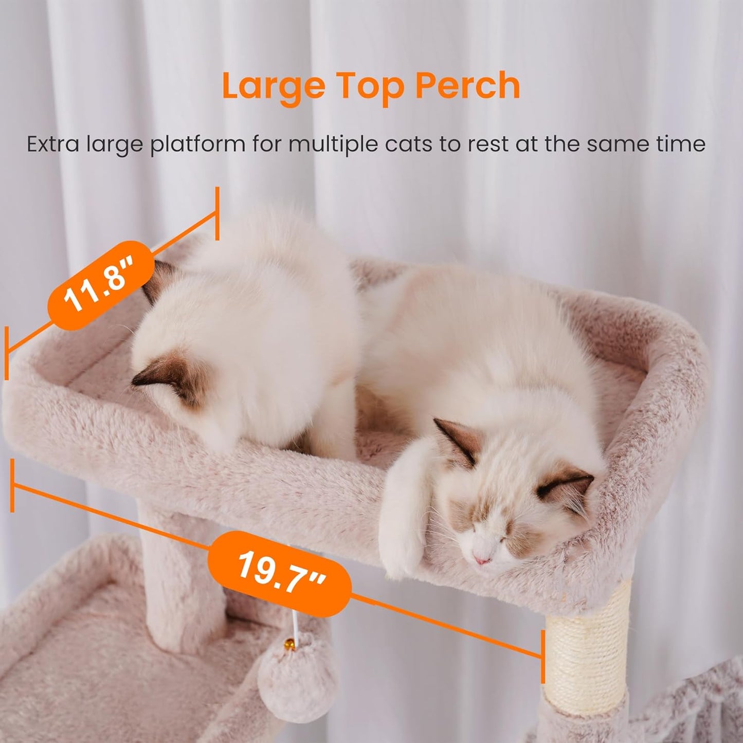 Cat Tree, 71-Inch Tall Tower for Indoor Cats with 2 Perches, 2 Big Condos, 2 Hammocks, Basket, Scratching Pad, Large Cat Furniture and Condo, Green HCT034GR