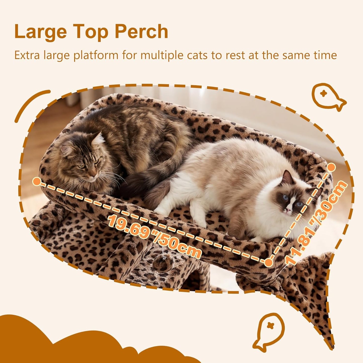 Cat Tree, 71-Inch Tall Tower for Indoor Cats with 2 Perches, 2 Big Condos, 2 Hammocks, Basket, Scratching Pad, Large Cat Furniture and Condo, Green HCT034GR