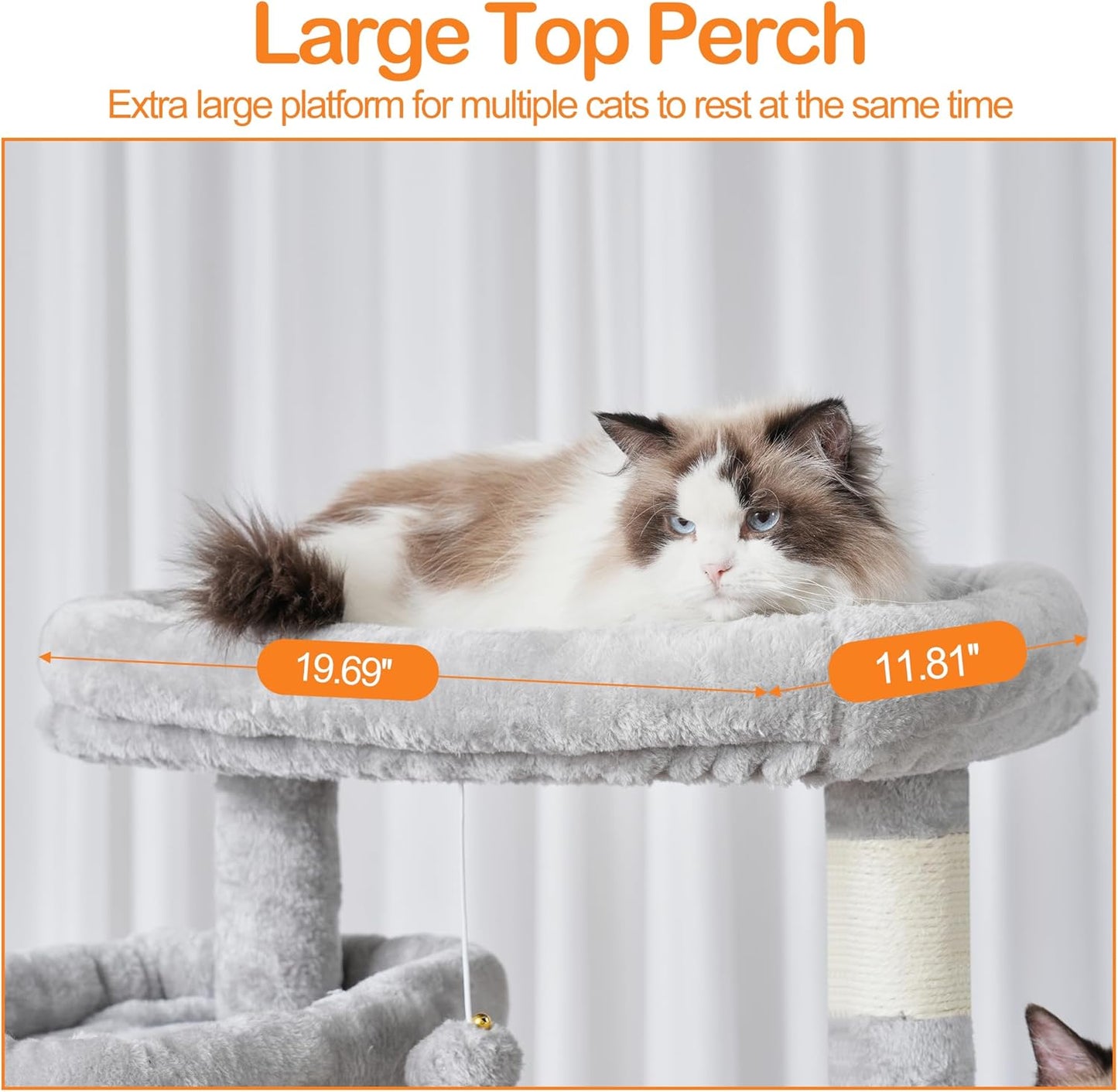 Cat Tree, 71-Inch Tall Tower for Indoor Cats with 2 Perches, 2 Big Condos, 2 Hammocks, Basket, Scratching Pad, Large Cat Furniture and Condo, Green HCT034GR