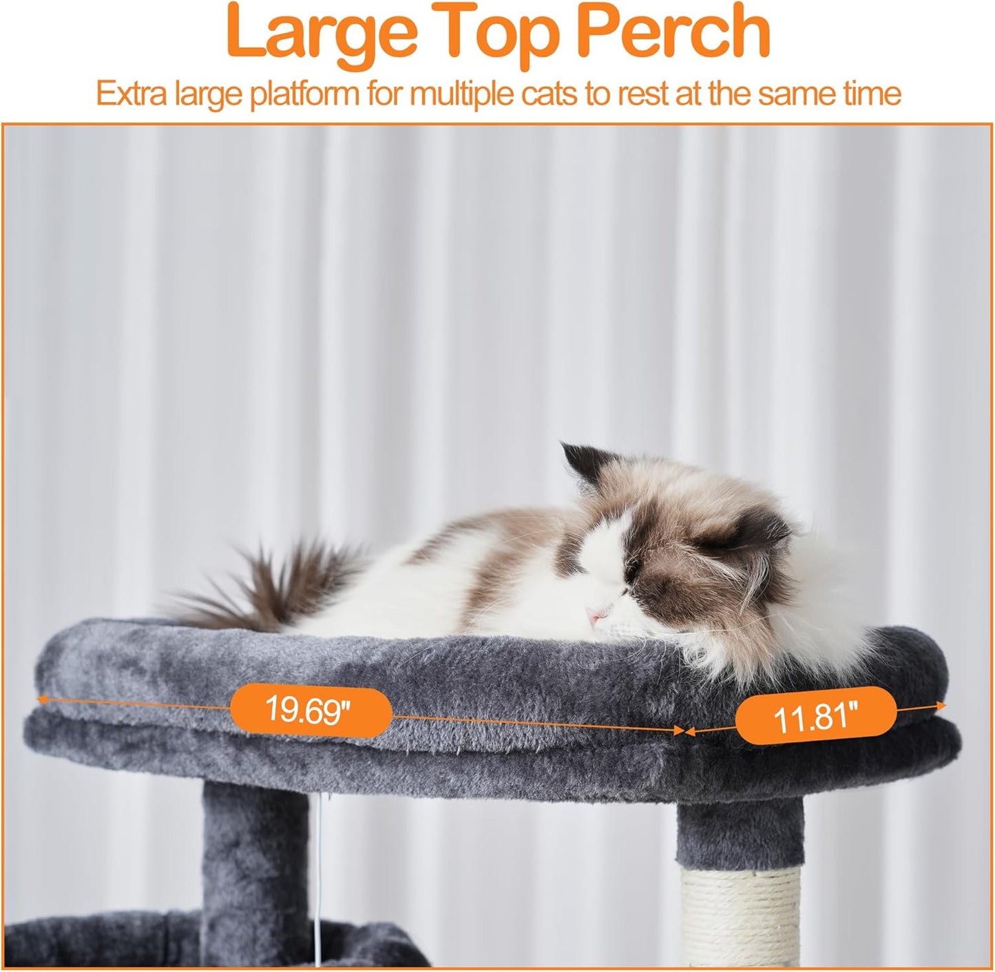 Cat Tree, 71-Inch Tall Tower for Indoor Cats with 2 Perches, 2 Big Condos, 2 Hammocks, Basket, Scratching Pad, Large Cat Furniture and Condo, Green HCT034GR