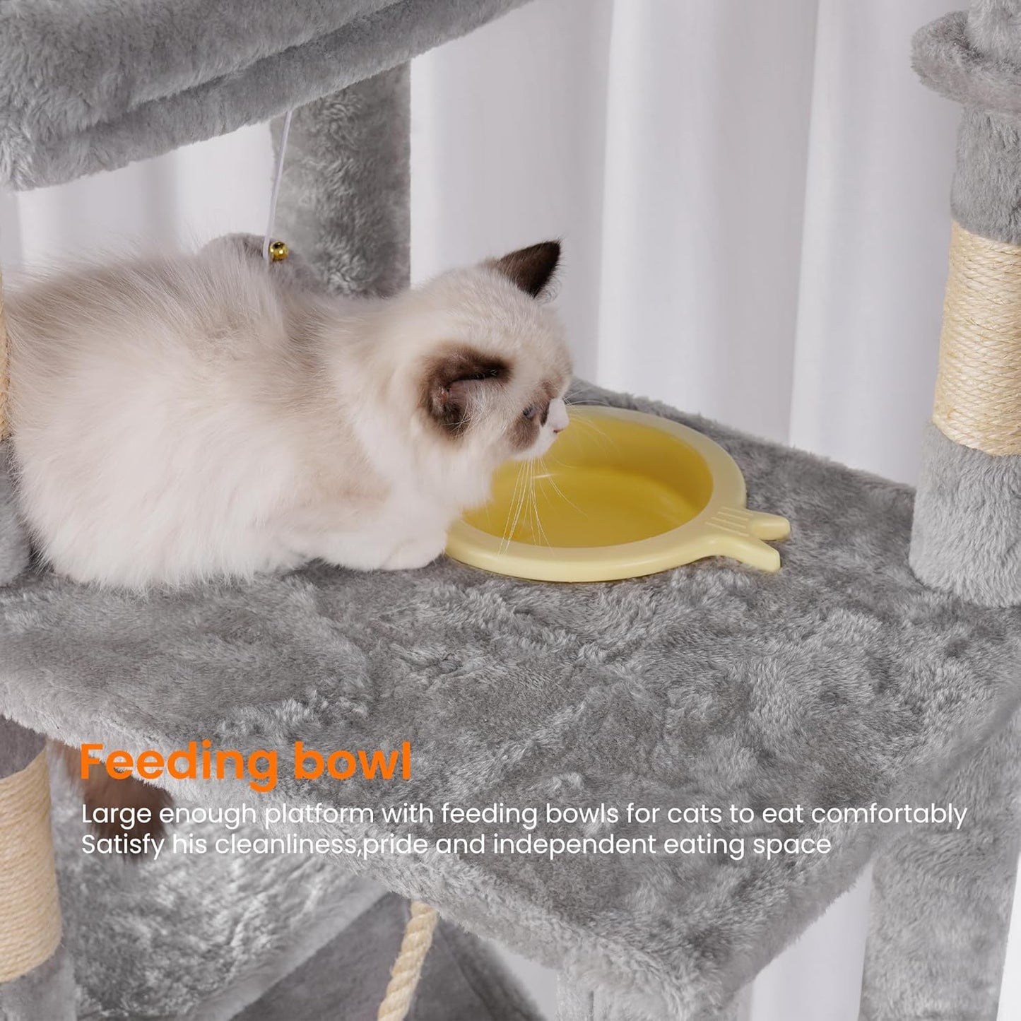 Cat Tree, 71-Inch Tall Tower for Indoor Cats with 2 Perches, 2 Big Condos, 2 Hammocks, Basket, Scratching Pad, Large Cat Furniture and Condo, Green HCT034GR