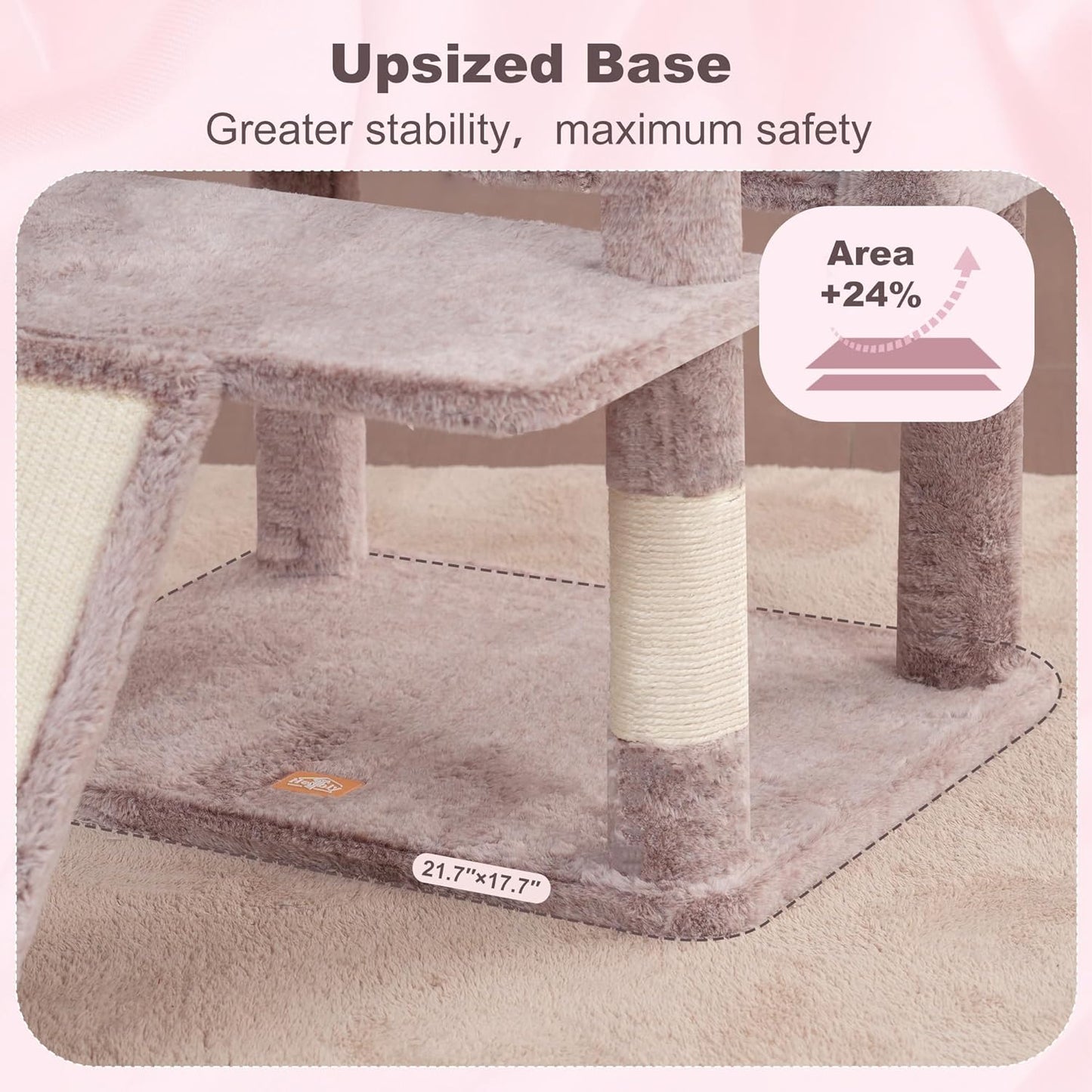 Cat Tree, 71-Inch Tall Tower for Indoor Cats with 2 Perches, 2 Big Condos, 2 Hammocks, Basket, Scratching Pad, Large Cat Furniture and Condo, Green HCT034GR