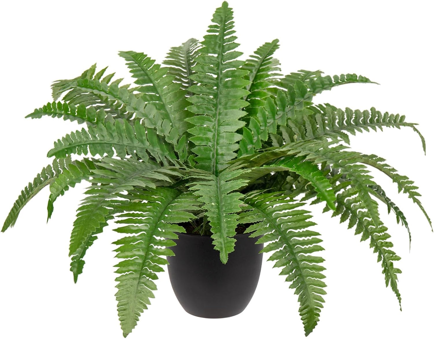 17.7" Fake Fern Potted Plant Small Artificial Boston Ferns in Pot 25 Leaves for Outdoors & Indoor Faux Fern Bush Plant for Patio Garden Farmhouse Windowsill Office Living Room Home Decor
