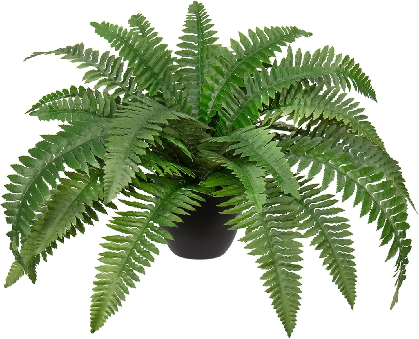 17.7" Fake Fern Potted Plant Small Artificial Boston Ferns in Pot 25 Leaves for Outdoors & Indoor Faux Fern Bush Plant for Patio Garden Farmhouse Windowsill Office Living Room Home Decor
