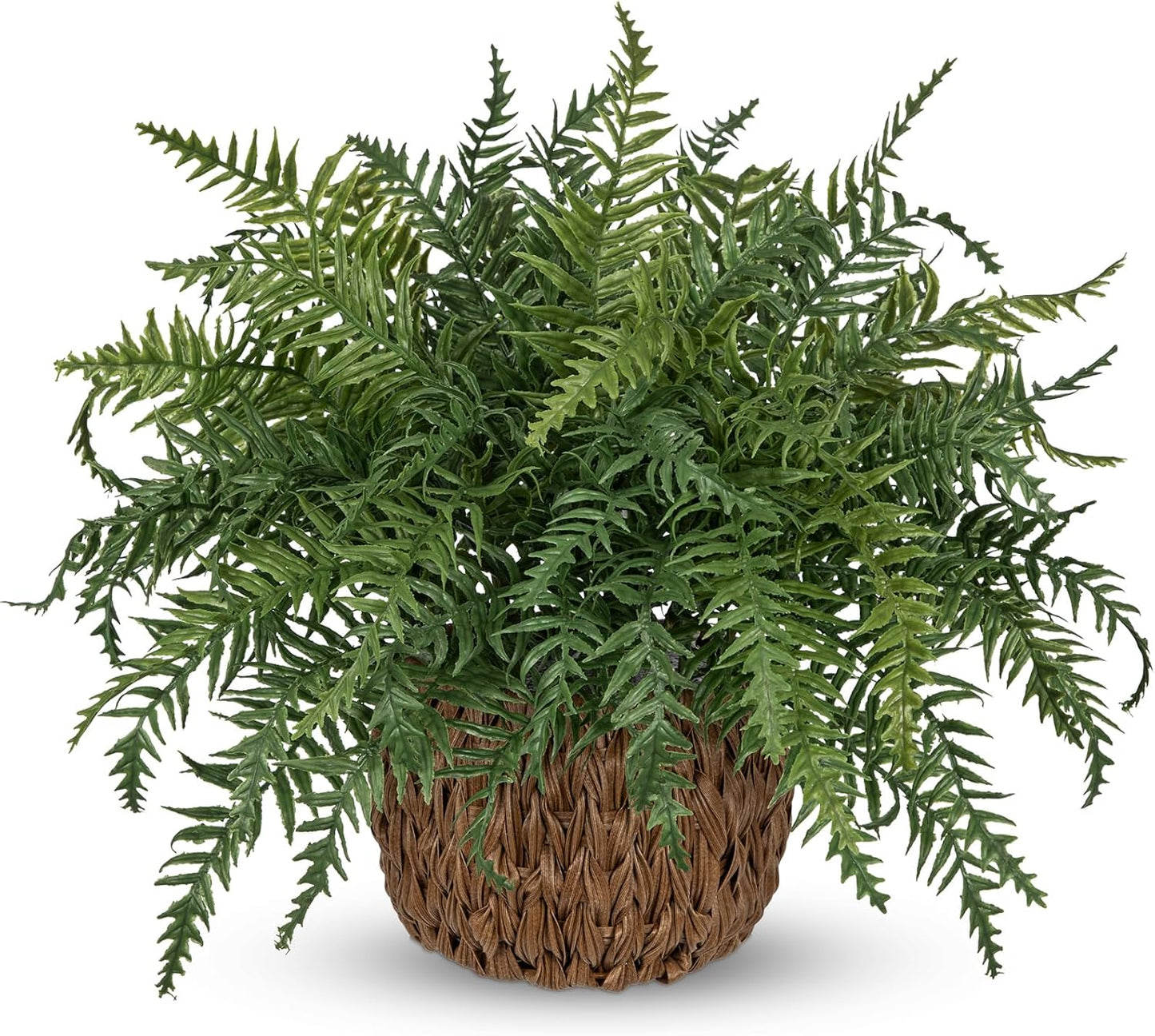 17.7" Fake Fern Potted Plant Small Artificial Boston Ferns in Pot 25 Leaves for Outdoors & Indoor Faux Fern Bush Plant for Patio Garden Farmhouse Windowsill Office Living Room Home Decor