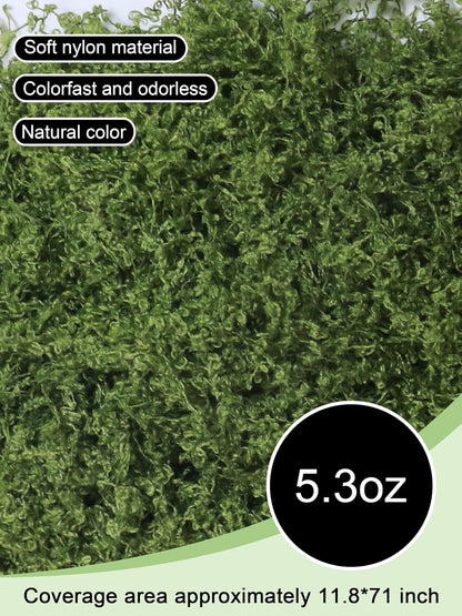 5.3oz Green Fake Moss Artificial Floral Moss Faux Plant for DIY Crafts Fairy Garden Pot Filler Vase Greenery Decorating Project Indoor Model Making Walls Glass Decor