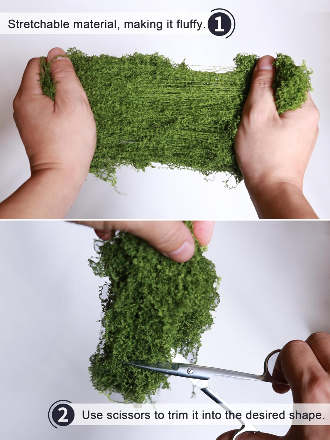 5.3oz Green Fake Moss Artificial Floral Moss Faux Plant for DIY Crafts Fairy Garden Pot Filler Vase Greenery Decorating Project Indoor Model Making Walls Glass Decor