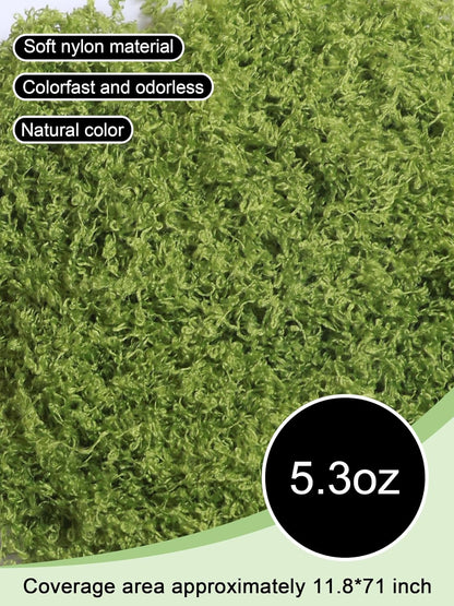 5.3oz Green Fake Moss Artificial Floral Moss Faux Plant for DIY Crafts Fairy Garden Pot Filler Vase Greenery Decorating Project Indoor Model Making Walls Glass Decor