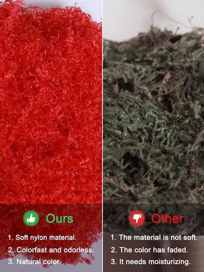 5.3oz Green Fake Moss Artificial Floral Moss Faux Plant for DIY Crafts Fairy Garden Pot Filler Vase Greenery Decorating Project Indoor Model Making Walls Glass Decor