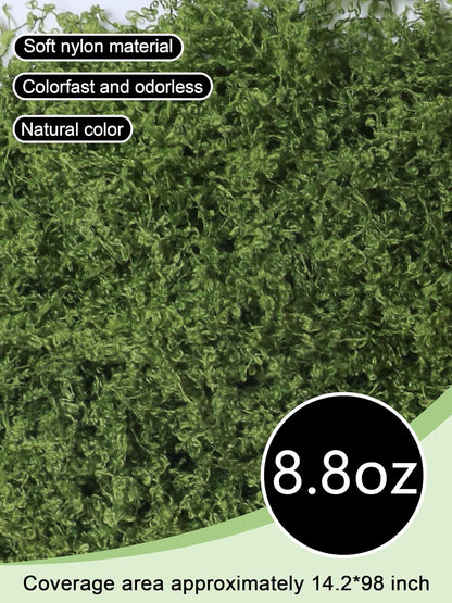 5.3oz Green Fake Moss Artificial Floral Moss Faux Plant for DIY Crafts Fairy Garden Pot Filler Vase Greenery Decorating Project Indoor Model Making Walls Glass Decor