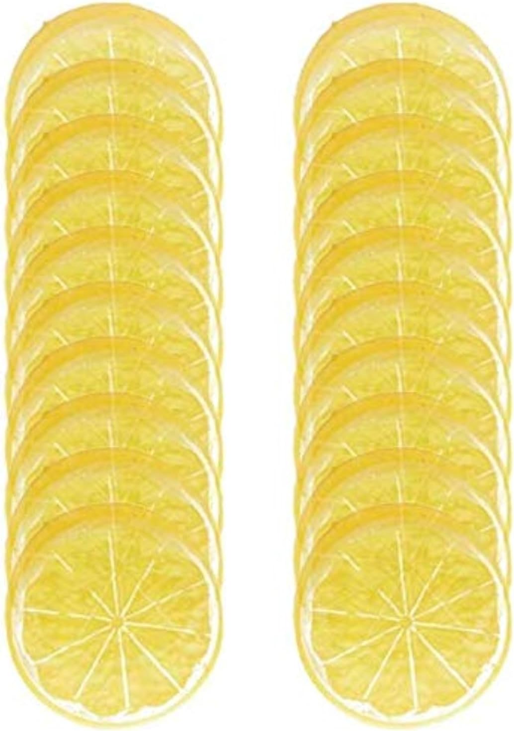 20pcs Fake Fruit,Simulation Yellow Lemon Slices,Faux Fruit Props