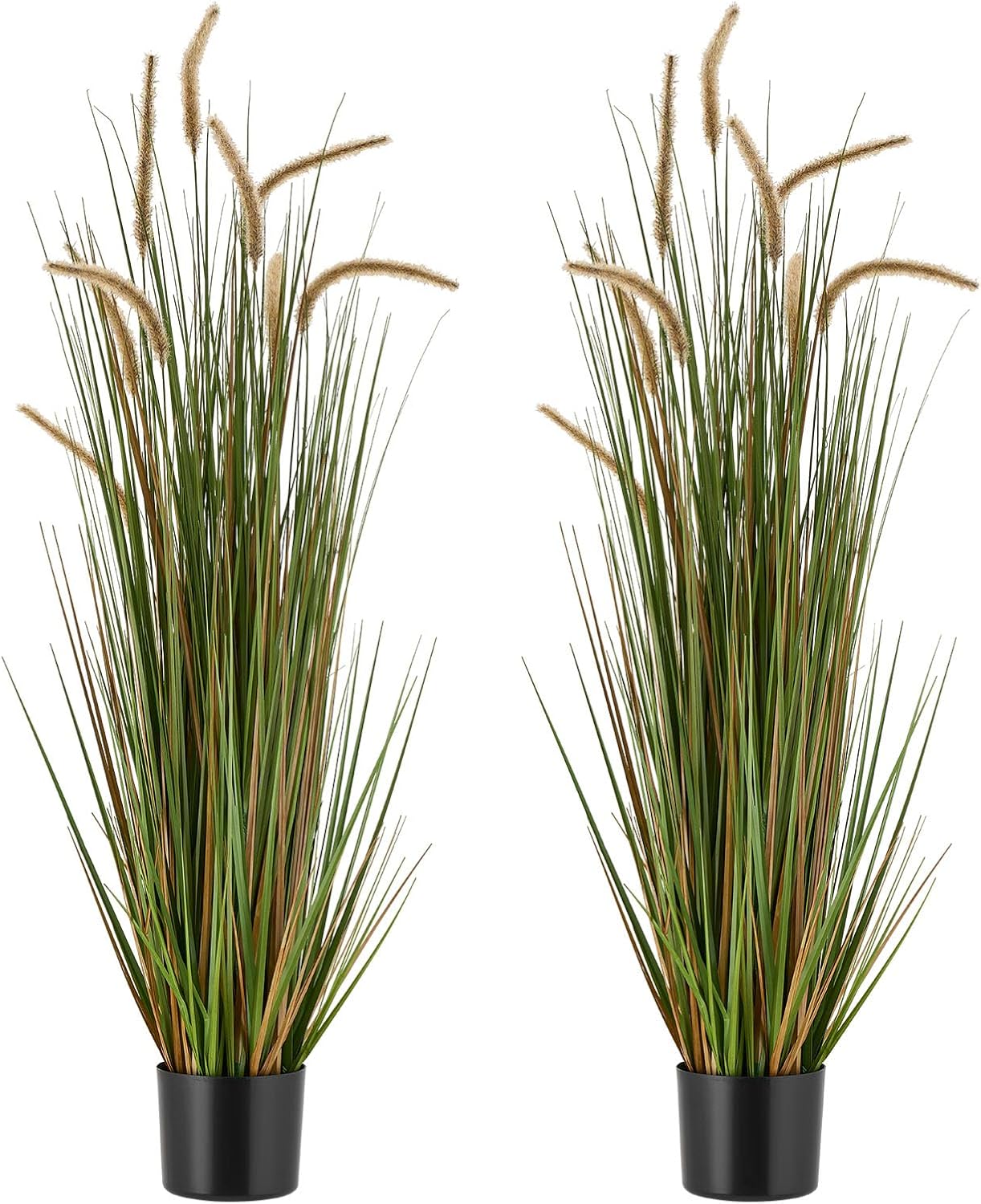 Artificial Grass Plant, 27 inch Faux Onion Grass Fake Greenery Shrubs Plant, Premium PVC for Indoor Outdoor House Home Garden Office Room Décor, Housewarming, 8 Pack Green
