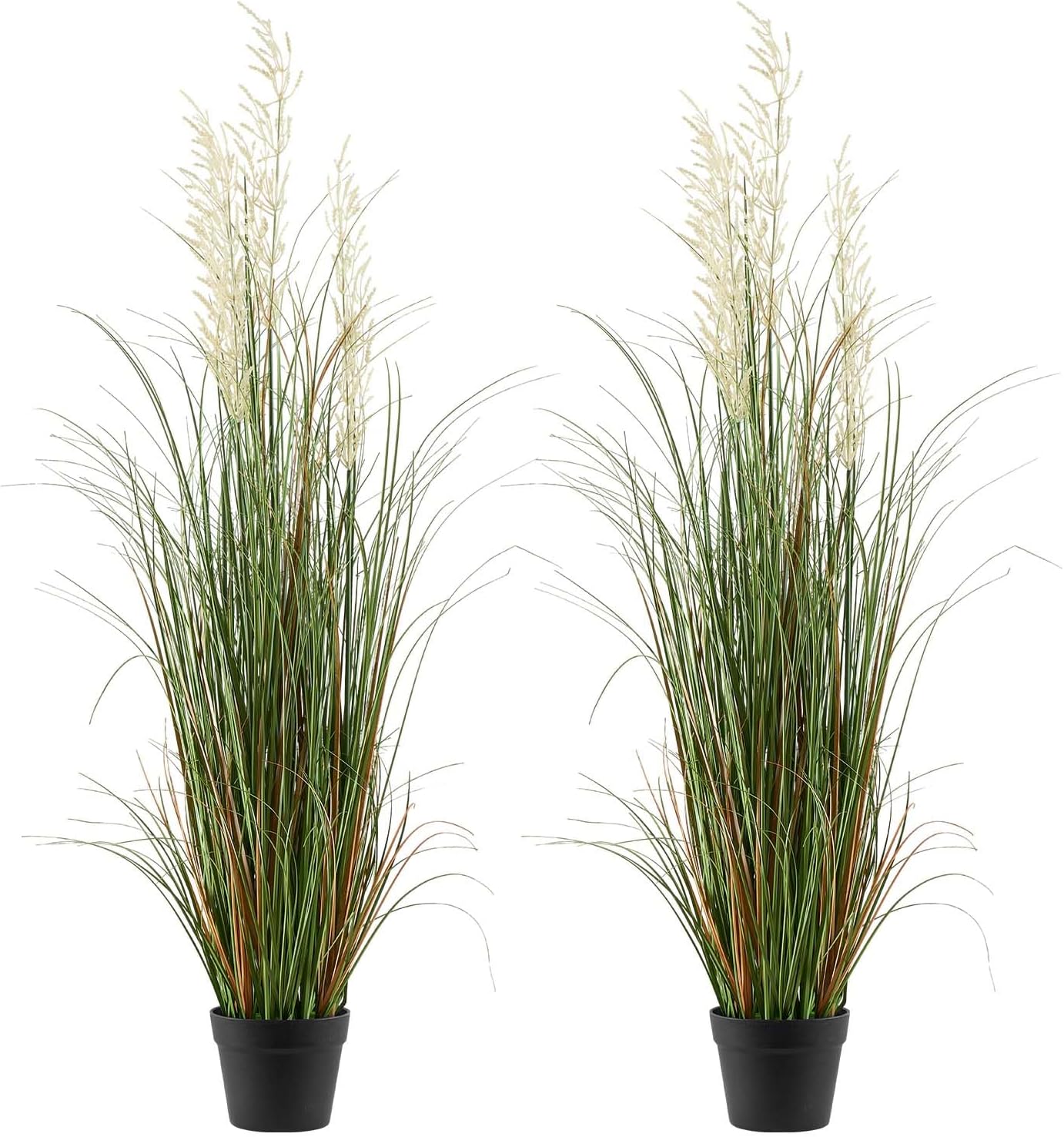 Artificial Grass Plant, 27 inch Faux Onion Grass Fake Greenery Shrubs Plant, Premium PVC for Indoor Outdoor House Home Garden Office Room Décor, Housewarming, 8 Pack Green
