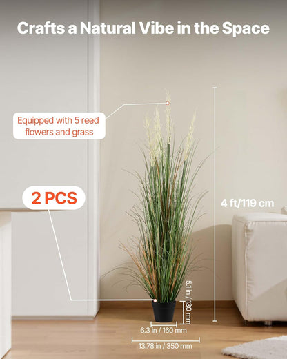 Artificial Grass Plant, 27 inch Faux Onion Grass Fake Greenery Shrubs Plant, Premium PVC for Indoor Outdoor House Home Garden Office Room Décor, Housewarming, 8 Pack Green