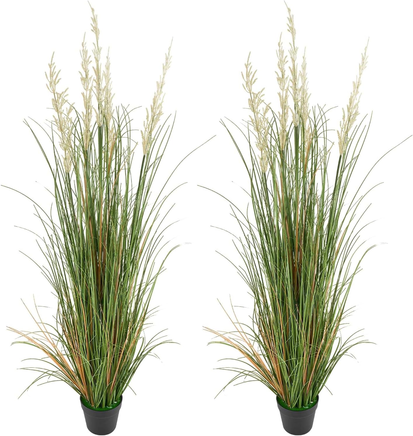 Artificial Grass Plant, 27 inch Faux Onion Grass Fake Greenery Shrubs Plant, Premium PVC for Indoor Outdoor House Home Garden Office Room Décor, Housewarming, 8 Pack Green