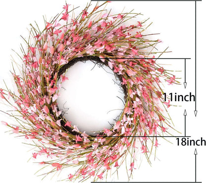 20inch Artificial Forsythia Flower Wreath, All Year Around Wreath for Front Door, Wedding Window Home Wall Indoor Front Door Decor (Yellow, 20in)