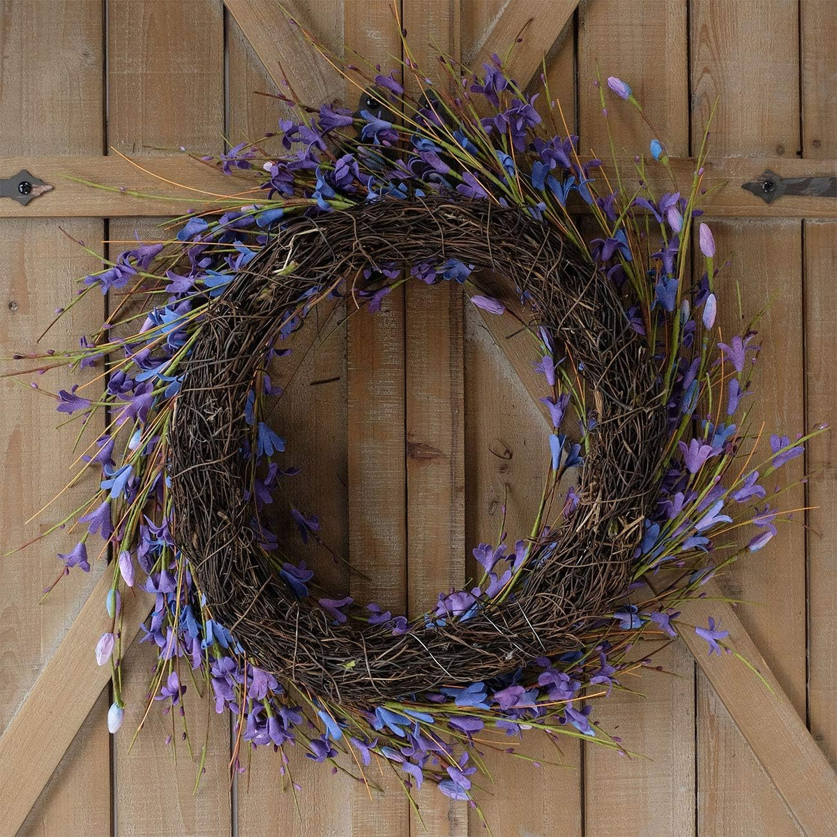 20inch Artificial Forsythia Flower Wreath, All Year Around Wreath for Front Door, Wedding Window Home Wall Indoor Front Door Decor (Yellow, 20in)