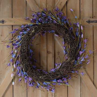 20inch Artificial Forsythia Flower Wreath, All Year Around Wreath for Front Door, Wedding Window Home Wall Indoor Front Door Decor (Yellow, 20in)