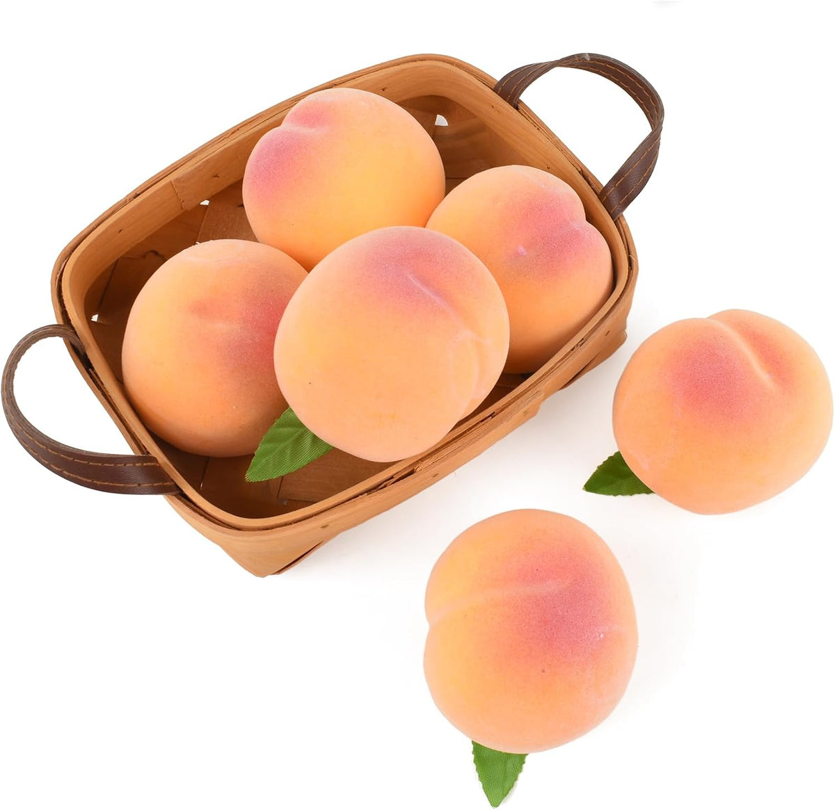 Artificial Peaches 6PCS Fake Yellow Peaches Simulation Peach Fake Fruits Simulation Peach for Home Kitchen Table Decor Photography Props
