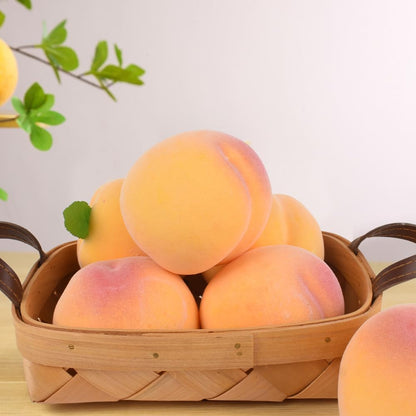 Artificial Peaches 6PCS Fake Yellow Peaches Simulation Peach Fake Fruits Simulation Peach for Home Kitchen Table Decor Photography Props