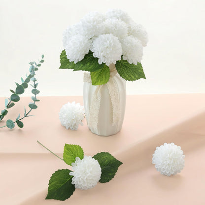 Artificial White Dahlias Flowers 12 Pcs