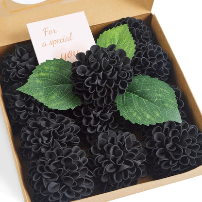 Artificial White Dahlias Flowers 12 Pcs