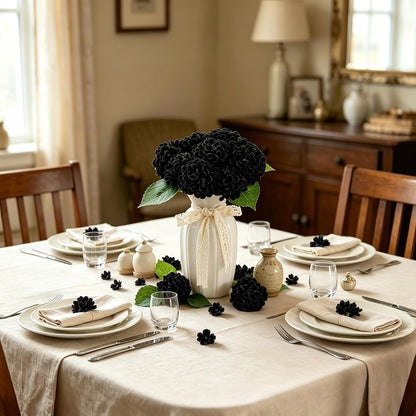 Artificial White Dahlias Flowers 12 Pcs