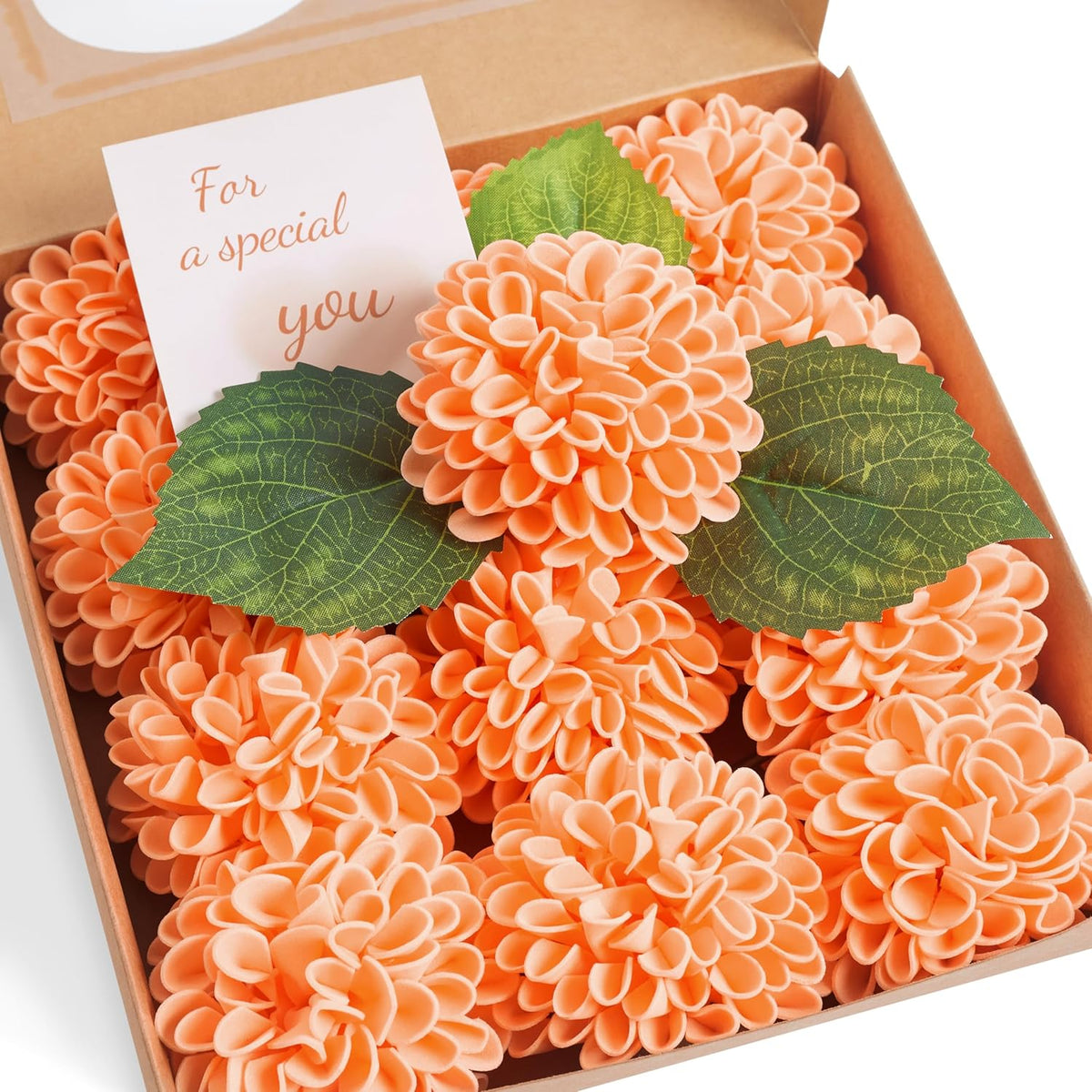 Artificial White Dahlias Flowers 12 Pcs
