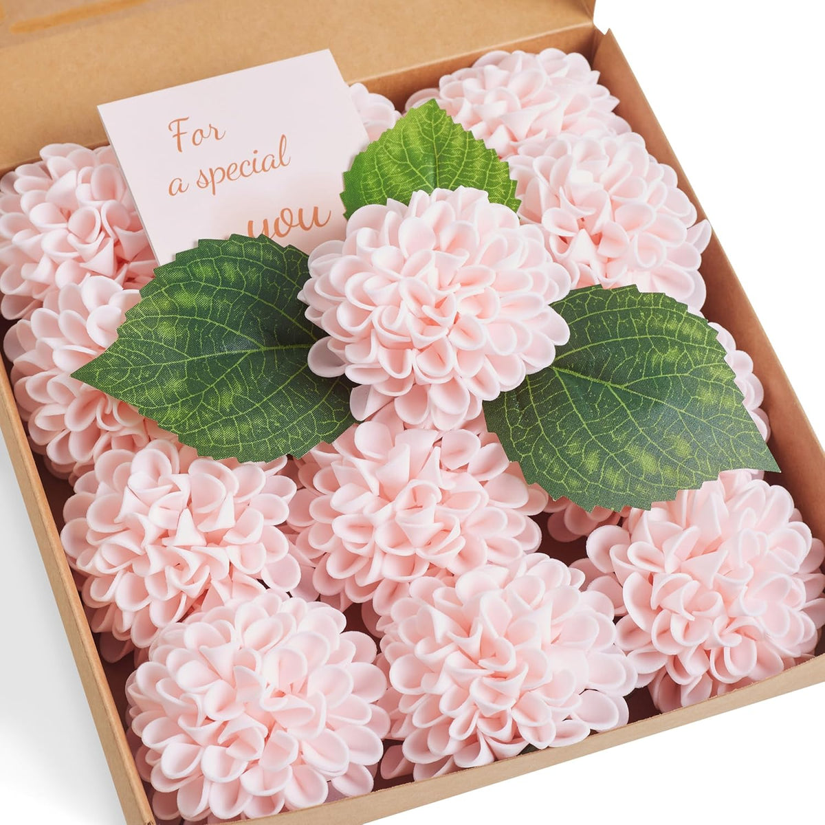 Artificial White Dahlias Flowers 12 Pcs