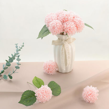 Artificial White Dahlias Flowers 12 Pcs
