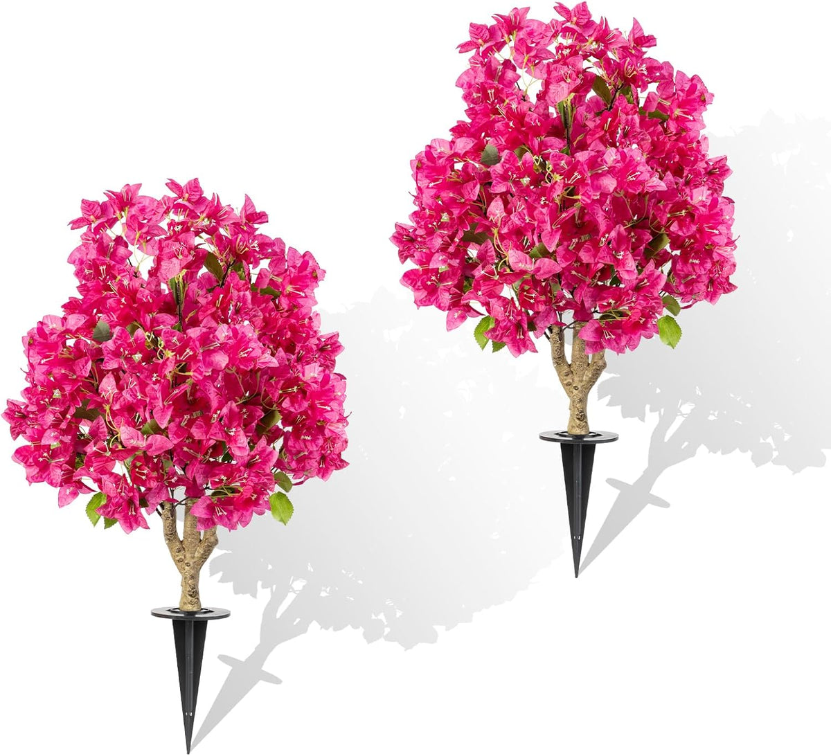 2Pack Artificial Bougainvillea Tree, Faux Silk Floral Tree Bougainvillea Plant with Flowers, Faux UV Resistant Shurbs Trees for Outside,Front Porch,Patio,Balcony Decor